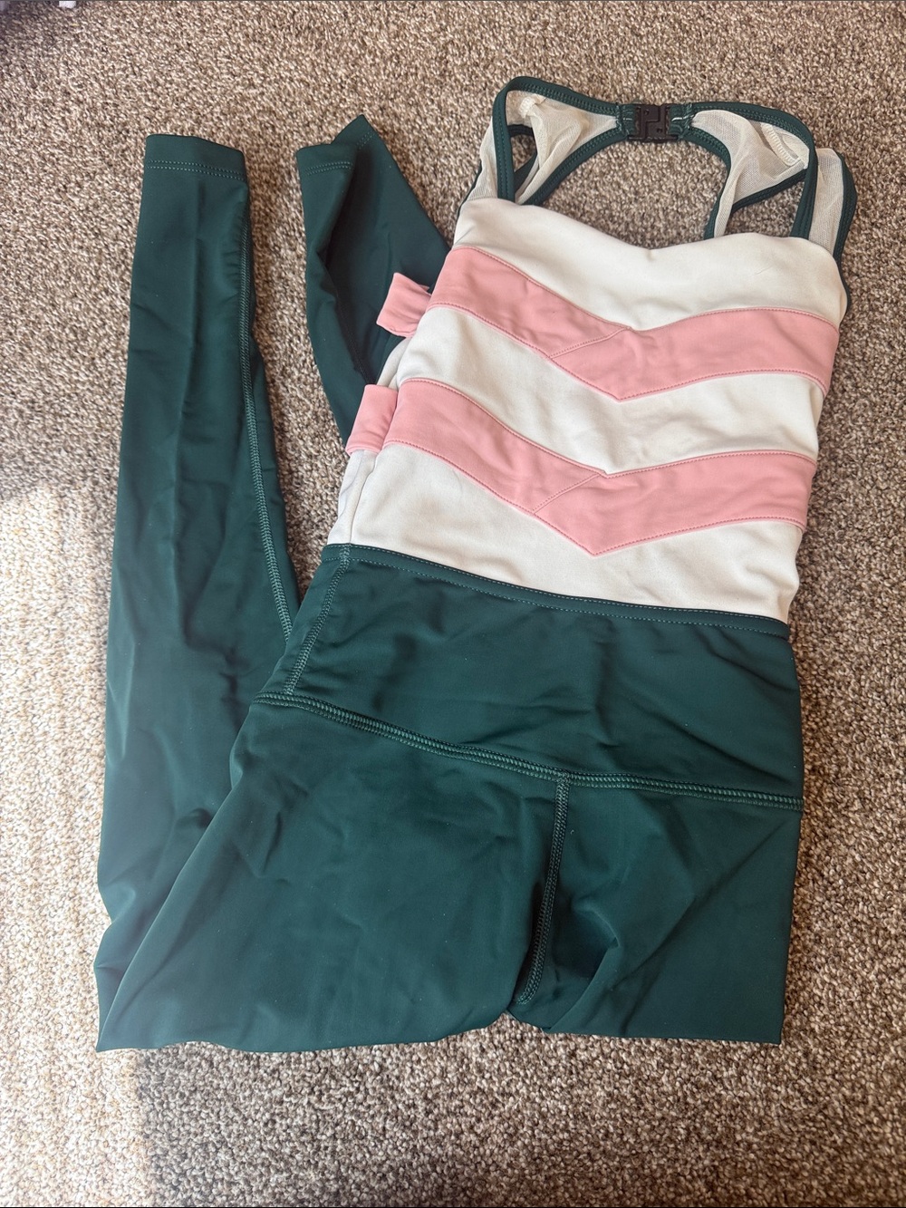 Kids Green and Pink Chevron One-Piece Bodysuit